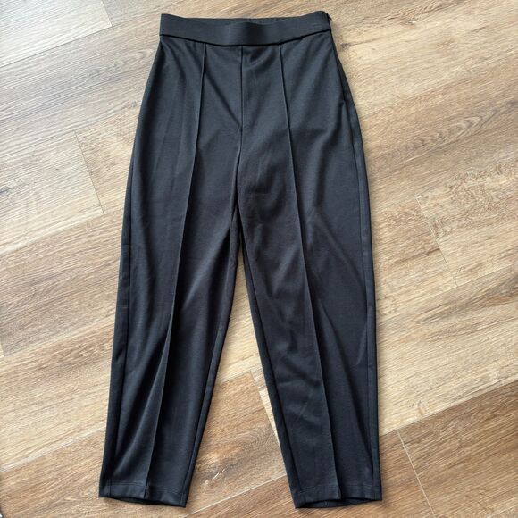 Asos Design Black Cropped Straight Leg Stretch Pants - Size 4P - Picture 1 of 7